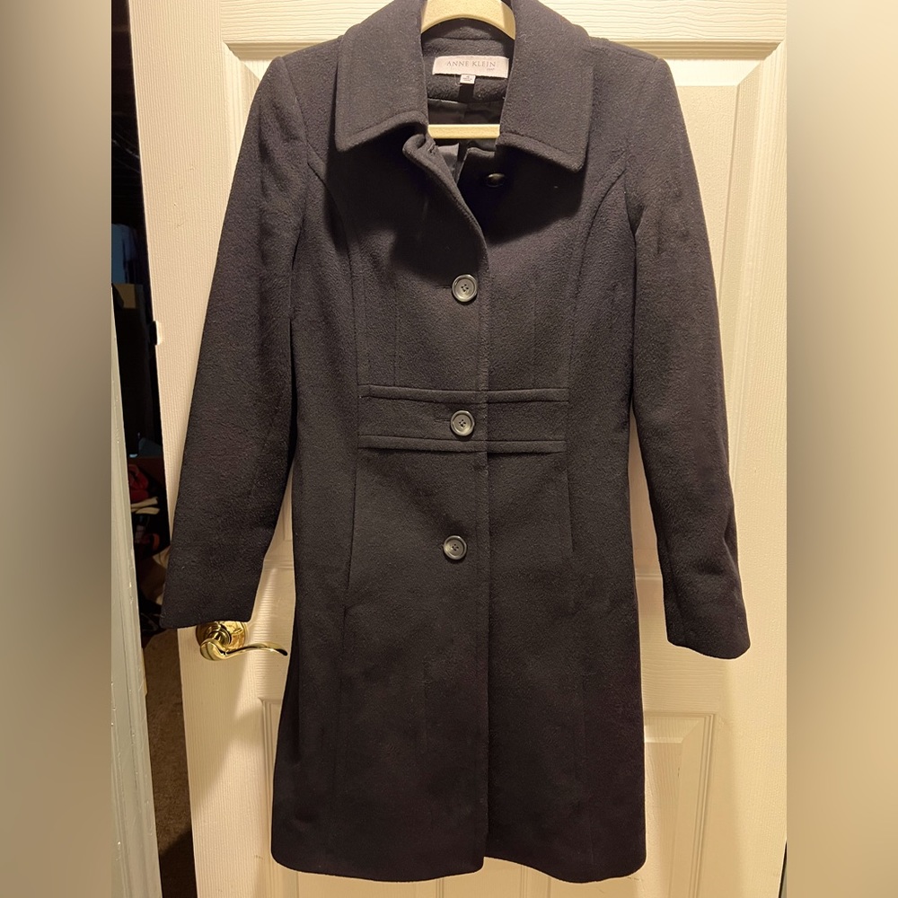 Great Condition Black Anne Klein Wool Coat - Sz 4